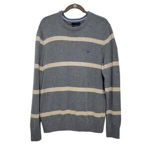 American Eagle Athletic Fit Striped Pullover Sweater Jumper Wool Blend Large 548